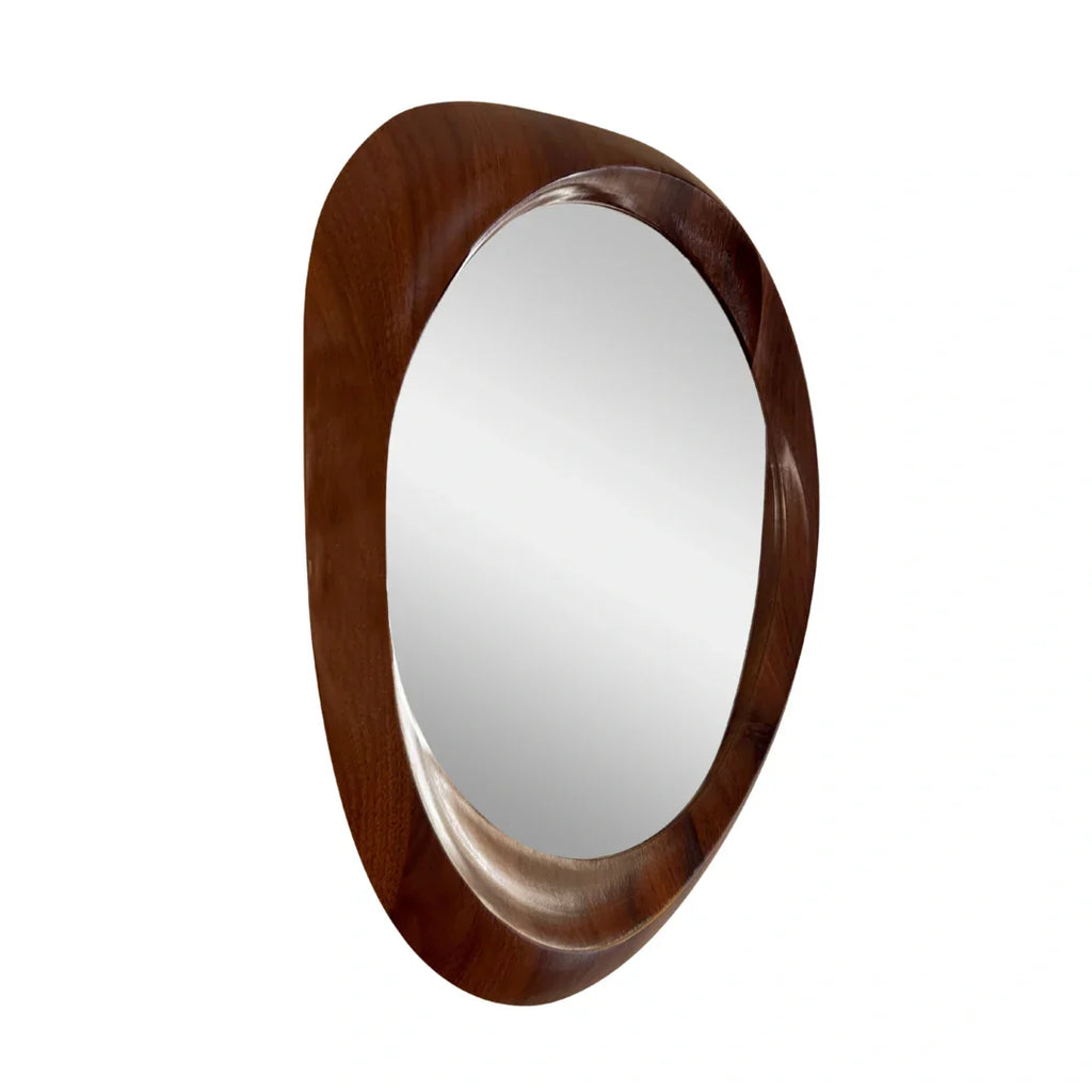 Woodworked Elegance Irregular Round Mirror
